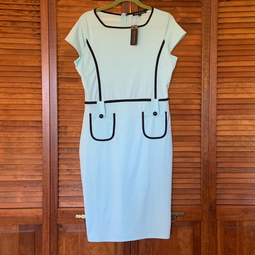 BNWT Oxiuli retro pinup aqua dress plus size